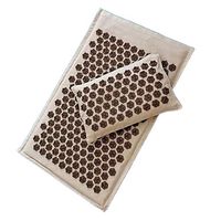 Acupressure Cushion, Lotus Acupoint Massage Mat Help Release Muscle Pain and Tension, Acupuncture Mat for Back/Neck Massage + Pillow Cushion,Brown