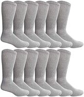 Yacht & Smith King Size Loose Fit Non-Binding Soft Cotton Diabetic Crew & Ankle Socks, Bulk Value Pack