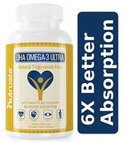 DHA Omega-3 D3 Fish Oil, 6:1 DHA:EPA Supplement, 6X Better Absorption* +Vitamin D3, Astaxanthin, 60 Small Softgels, Burpless