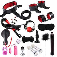 Yunestry 18PCS/Set Leather Nylon Plush BDSM Bondage Toy Flirt - Amal Plug - Body Massage Tools - Massagers Adullt Six Toys Set