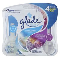 Glade Plugins Scented Oil Refill, Clean Linen/Lavender/Peach Blossom, 2.68 Fluid Ounce