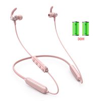 Wireless Earbuds Neckband, 46 Hour Bluetooth 5.0 Headphones with Magnetic, IPX6 Waterproof, EQ Settings Stereo, LIGHTDESIRE Noise Cancellation Sport Earphones for Running, Gym - Pink