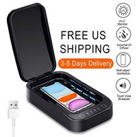 UV Cell Phone Sanitizer, HATALKIN Portable UV Light Sterilizer Cleaners Aromatherapy Function Disinfector Smartphones Sanitizer UV Box for All iOS Android Phone Makeup Brush Jewelry Watch (Black)