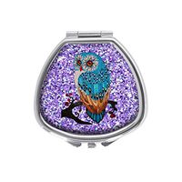 Luxcase Lilac Glitter with Color owl Custom Sector Silver Pill Box Pocket Medicine Tablet Holder Pill Decorative Case Wallet
