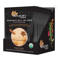 Vegansmart Plant Based Organic Protein Powder, All-in-One Nutritional Shake, Chai Spices, 12 Single Serve Packets