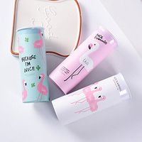 angel3292 1Pc 40 Times 3 Layers Facial Tissues Flamingo Print Cylinder Box for Car Home