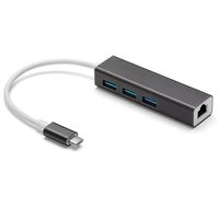 USB C Hub Ethernet Adapter ANKCE - USB Type-C to USB 3.0 Ports Network Converter,with RJ4510/100/1000Mbps Wired Network LAN Port Compatible MacBook Pro,