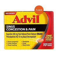 Advil Congestion Relief, Non Drowsy - 10 Coated Tablets, Pack of 3