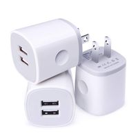 USB Wall Charger, Dual Port Charging Block Box Plug Phone Power Adapter 3 Pack Compatible for iPhone X/XS Max/XR/8 Plus/7/6S,Samsung Galaxy S10e S10 S9 Note 10 9 8 A50,LG G8 G7,Google Pixel,Moto,Nexus