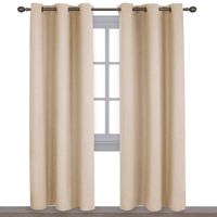 NICETOWN Thermal Insulated Eyelet Top Room Darkening Panels/Curtains/Drapes for Bedroom (2 Panels, W42 x L84 inches, Biscotti Beige)