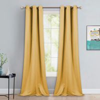 NICETOWN Yellow Blackout Drapes - Window Treatment Light Blocking Privacy Curtain Panels for Home Decoration (Set of 2, 42 inches by 90-inch)
