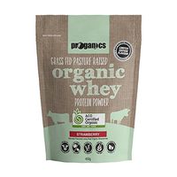 New Zealand Grass Fed Pasture Raised Undenatured Certified Organic Whey Protein Powder: Natural Strawberry