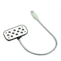 Estone New Flexible Switch Reading USB 10 LED Light Lamp For PC Laptop Black
