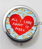 BlackKey All I Care About is Pizza 3-Compartment Decorative Pocket Gift Box Case Organizer for Pill, Color 1 -768