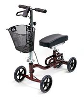 Karman Luxury Lightweight 4-Wheeled Knee Walker with Basket in Burgundy