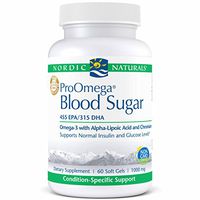 Nordic Naturals ProOmega Blood Sugar - Fish Oil, 455 mg EPA, 315 mg DHA, 200 ug Chromium, 300 mg Alpha-Lipoic Acid, Supports Normal Insulin and Glucose Levels*, 60 Soft Gels