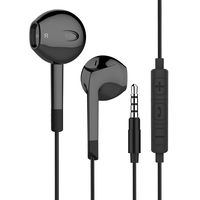 Lightweight Stereo Bass Wired Headset Headphones Earbuds with mic and Volume Control, HD Microphone, 3.5mm Jack for Phone,Android Smartphones and More (Black)