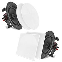 Pyle 6.5" 2-Way Midbass Speakers - Pair of in-Wall/in-Ceiling Woofer Speaker System 1/2'' High Compliance Polymer Tweeter Flush Mount Design w/ 60Hz - 20kHz Frequency Response 200 Watts Peak - PDIC66