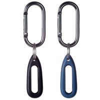 MiPhee 2-Pack Silicone Case for Pokemon Go-Tcha with Oval Carabiner Keychain, Black+Midnight Blue