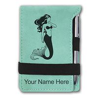 Mini Notepad, Mermaid, Personalized Engraving Included (Teal)