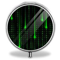 Beautiful Pattern Custom Fashion Pill Box Medicine Tablet Holder Organizer Case for Pocket or Purse(Matrix)