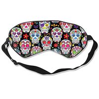 O-X_X-O Day of The Dead Sugar Skull Eye Masks Sleep Mask 100% Double-Sided Silk Super-Smooth Eye Mask Ultra-Soft Adjustable Eyeshade for Men Women Boys Girls