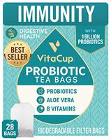 VitaCup Probiotic Blend Tea | Boost Immunity + Improve Gut Health | Infused with Probiotics, Aloe, Vitamins | Helps Support Digestion, Gut Health, and Immunity, 28 Count
