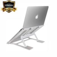 Laptop Stand, Foldable Aluminum Laptop Holder Suitable for Notebook/MacBook/iPad/Tablets, Portable Desktop Ergonomic Adjustable Holder (Silver)