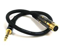 Monoprice XLR Female to 1/4in TRS Male Cable - 1.5 Feet | 16AWG, Gold Plated - Premier Series