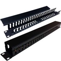 25 Slot Cable Manager 1U Server Rack Wire Management System (small slots) - 3 Pack