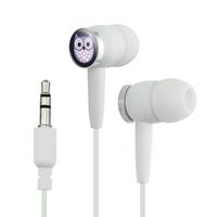 Cute Purple Owl Novelty in-Ear Earbud Headphones - White