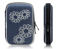 Xcessor Protectron T5 2.5" Inch Portable Case for Hard Drive HDD. Protective Bag with Flower Texture. Blue