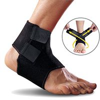 K-mover Adjustable Non-Slip Breathable Ankle Brace with Compression Wrap Support, Black, One Size (2)