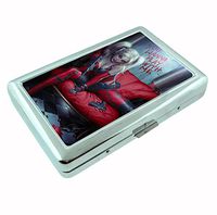 Harley Quinn Wanna Play With Me Sexy Comic Book Metal Silver Cigarette Case Holder Wallet RFID-blocking