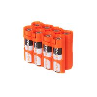 Storacell by Powerpax AA Battery Caddy, Orange, Holds 8 Batteries