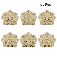 NMFIN 50pcs Wedding Party Favor Boxes,Luxury Lace Candy Chocolate Boxes Bags, Laser Cut Boxes,Gift Boxes with Ribbons Wedding Supplies for Wedding Bridal Shower Baby Shower Birthday Party Champagne