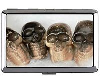 Yanteng Silver Stainless Steel Cigarette Case,Bone Fear Mystery Name Card Holder