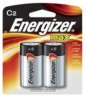 Energizer E93BP2 MAX Alkaline Batteries, C, 2 Batteries/Pack
