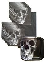 Day of the Dead Dia De Los Muertos Skull Party Supplies Paper Plate and Napkin Bundle of 3 - Service for 16