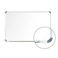 Ghent 3" x 4 " Aluminum Radial Edge Euro-Style Magnetic Whiteboard w/ 1 Marker & Eraser