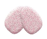 Gentle Meow 4 Pairs Front Half Insoles Feet Shockproof Forefoot Insoles, Pink and Flowers