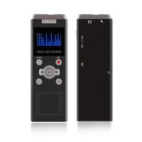 RDshop Digital Voice Recorder, MP3 Player, 8GB USB Sound Audio Recorder, Voice Activated Recorder with Microphone and Rechargeable Battery, Suitable for Meeting, Lecture, Interview-Black