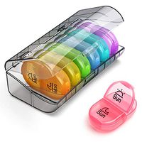 AUVON iMedassist Portable Daily Pill Organizer (Twice-A-Day), Weekly AM/PM Pill Box Case with Moisture-Proof Design for Purse and Pockets to Hold Vitamins, Fish Oil, Supplements and Medication