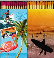 Decorative Matches Florida and Surfing Match Boxes with Long Kitchen Matches Great for Lighting Candles, Grills, Fireplaces and More | Set of 2 Large Match Boxes