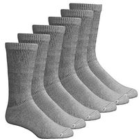 6 12 Pairs Men's Circulatory Diabetic Crew Socks Size 9-11 10-13 13-15 (Gray(3-Pairs), 9-11)