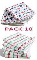 Christmas Stripes/Patriotic Red & Blue Microfiber Cloths - Cleaning Dishes -Premium Kitchen Towels- Super Absorbent and Fast Drying 12"x12"