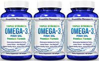 Fish Oil Pills - Pharmaceutical Quality - Triple Strength Omega 3 Burpless Capsules (3 Pack)