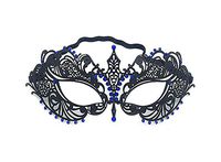Mardi Gras Party Masquerade Mask,Venice Makeup Dance mask Iron Party Halloween Half face mask Silver-Studded Princess mask Blind Date Blue Prom Masks