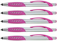 Lexus Stylus Pen, 2 in 1 Capacitive Stylus & Ballpoint click Pen with Comfort Grip For Universal touchscreen Devices,Tablets,iPad, iPhone 6,6 Plus, iPod, Android, Samsung Galaxy (Box of 5, Pink)