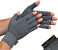 Medipaq Anti-Arthritis Gloves (Pair) - Providing Warmth and Compression to Help Increase Circulation Reducing Pain and Promoting Healing 1X Pair with Grip (Large)